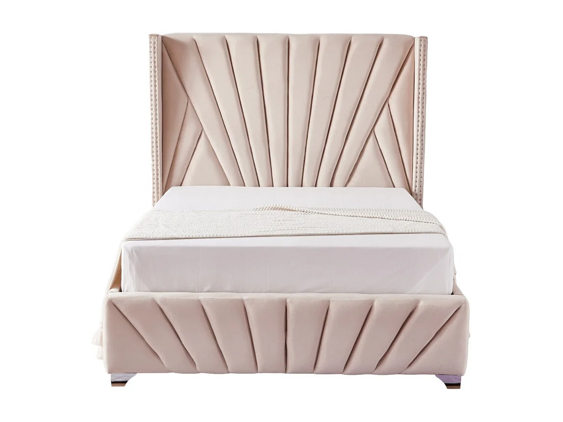 Lit 2 places 180x200cm BONIFACIO Velours sommier intégré