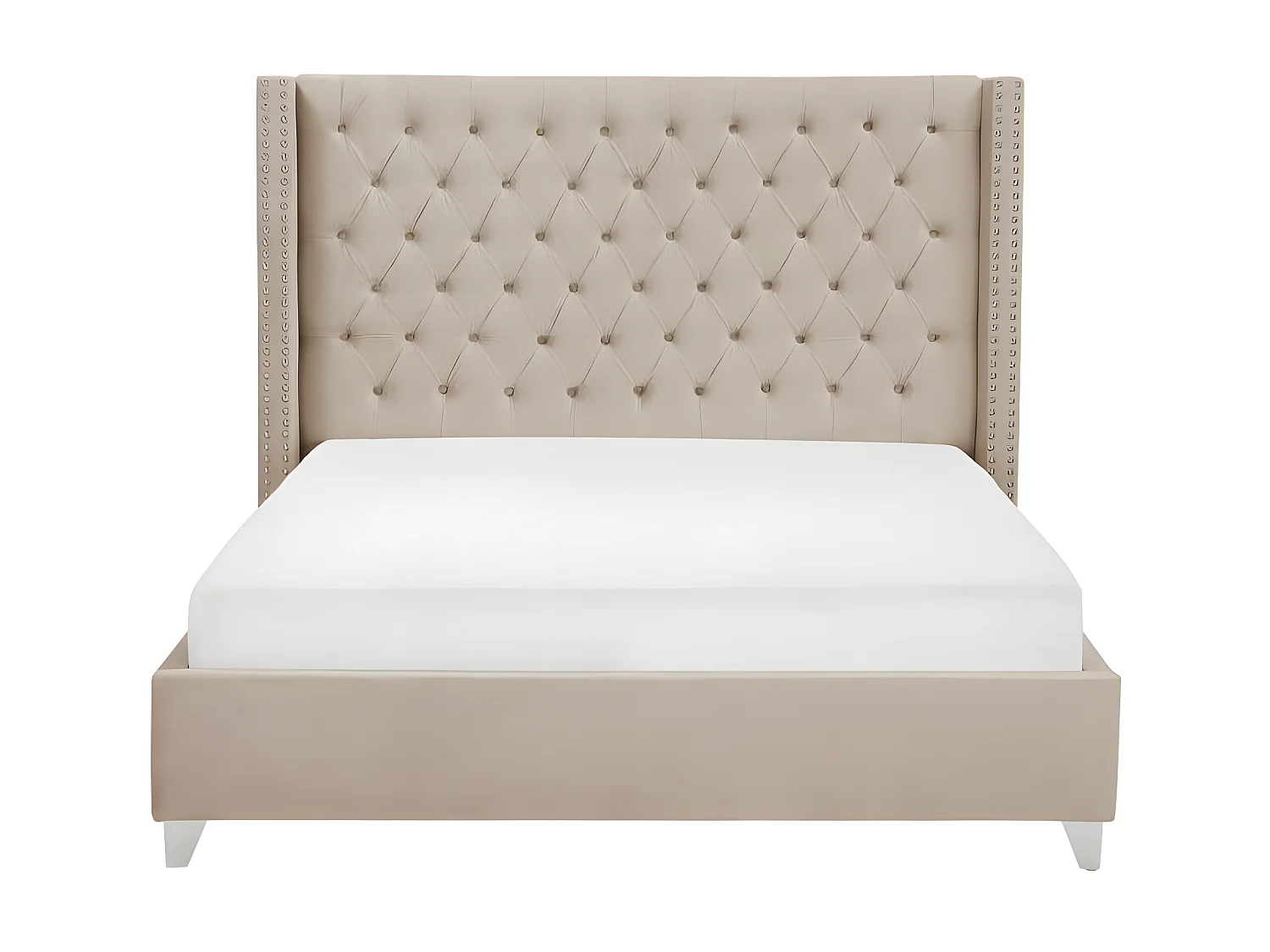 Lit double 180X200 cm PRINCESSE velours sommier inclus