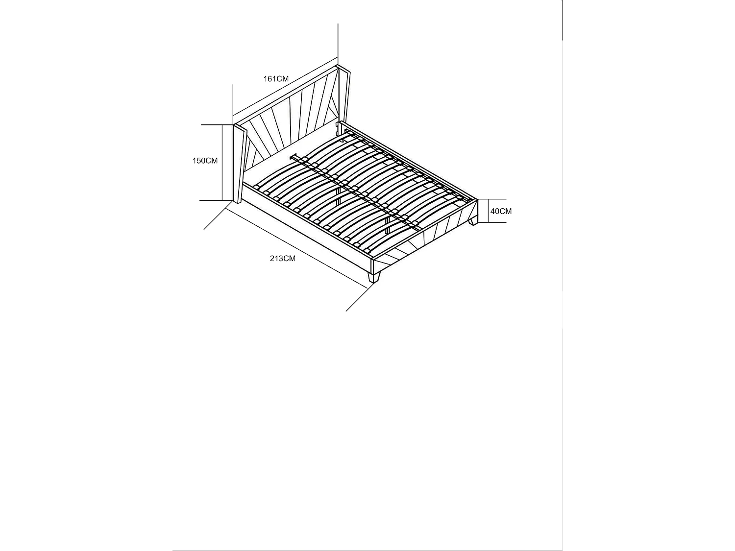 Lit 2 places 140x190 cm BONIFACIO Velours sommier intégré