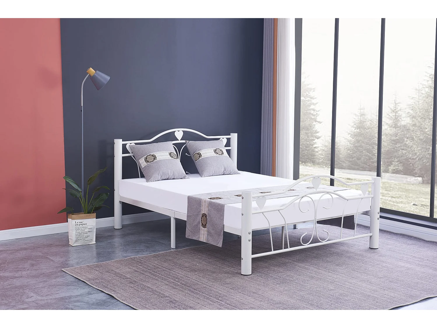 LIT METAL HERCULE BLANC 160X200cm