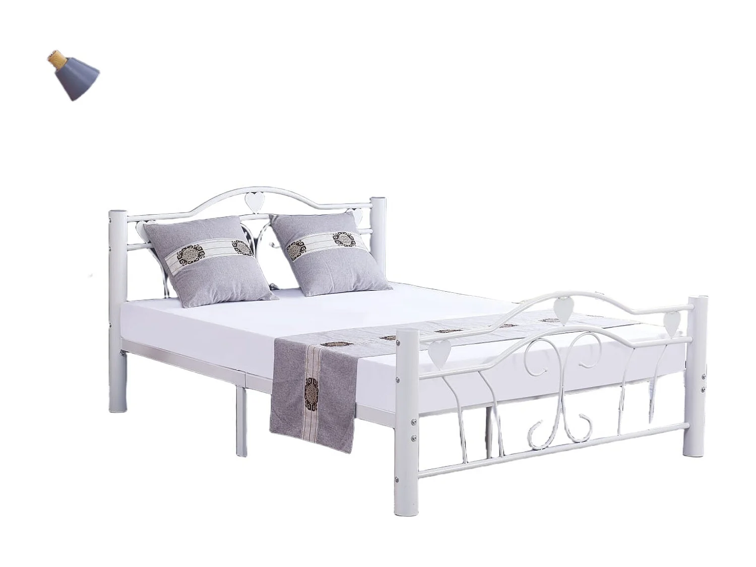 LIT METAL HERCULE BLANC 160X200cm