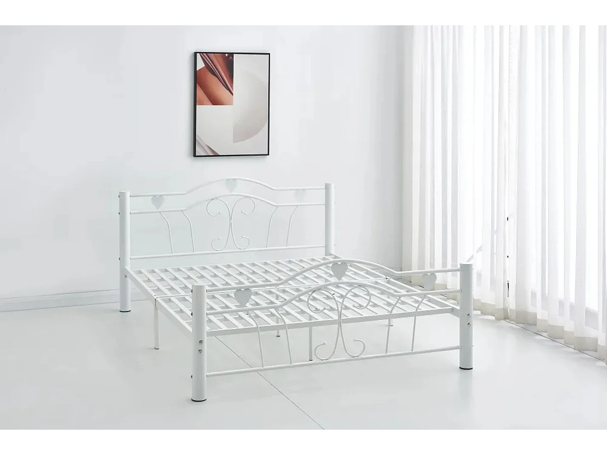 LIT METAL HERCULE BLANC 160X200cm