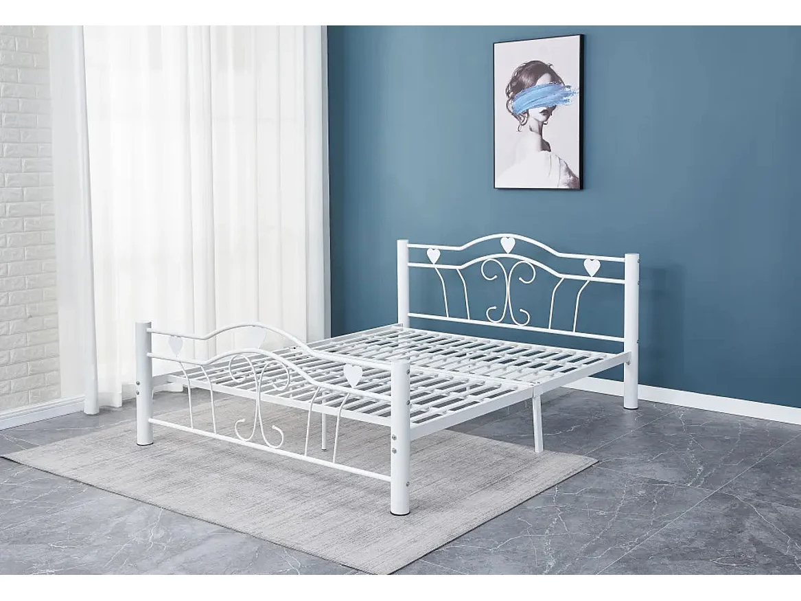 LIT METAL HERCULE BLANC 160X200cm