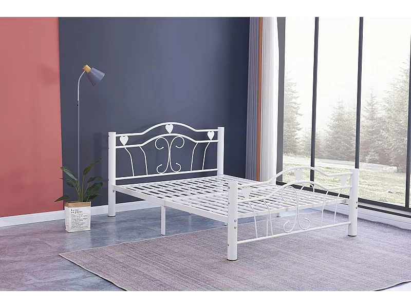 LIT METAL HERCULE BLANC 160X200cm