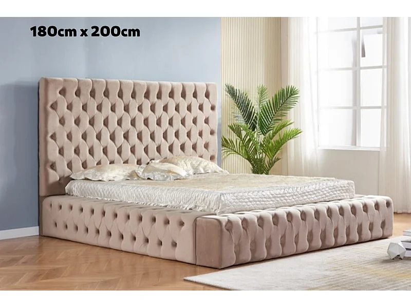 Cadre de Lit ROYAL – Velours – 2 Places 180x200 cm