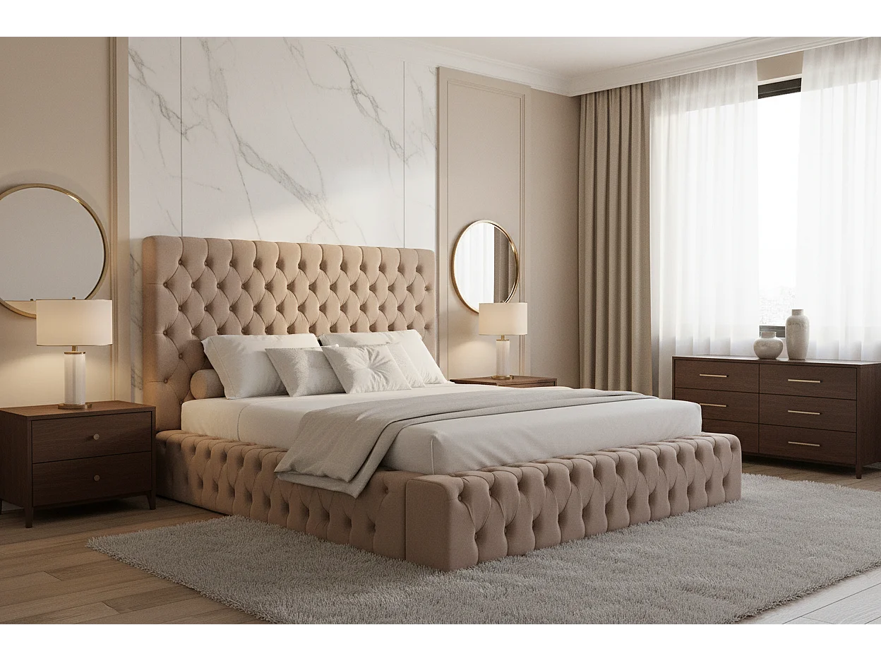 Cadre de lit double en velours 180x200 cm ROYAL