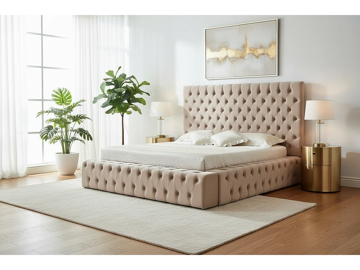 Cadre de lit double en velours 180x200 cm ROYAL