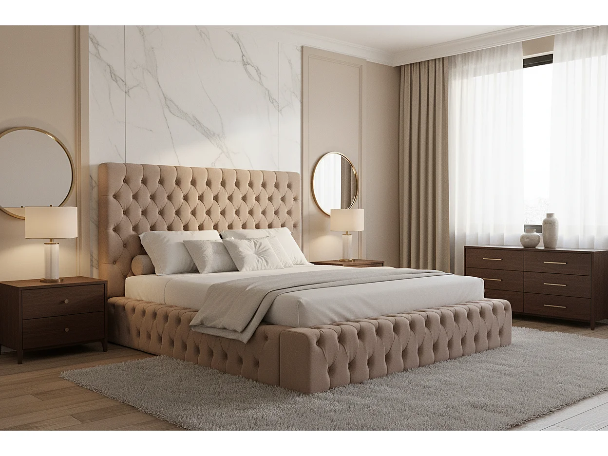 Cadre de lit double en velours 180x200 cm ROYAL