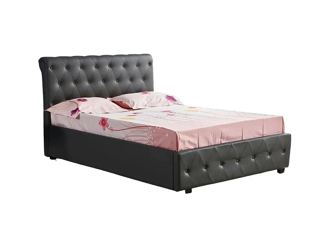 Lit 2 places 160x200 cm COCTO simili cuir sommier inclus