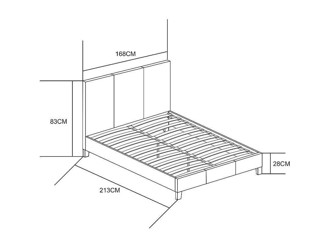 Lit 2 places  MELBOURNE Velours BEIGE 160x200 cm avec sommier intégré