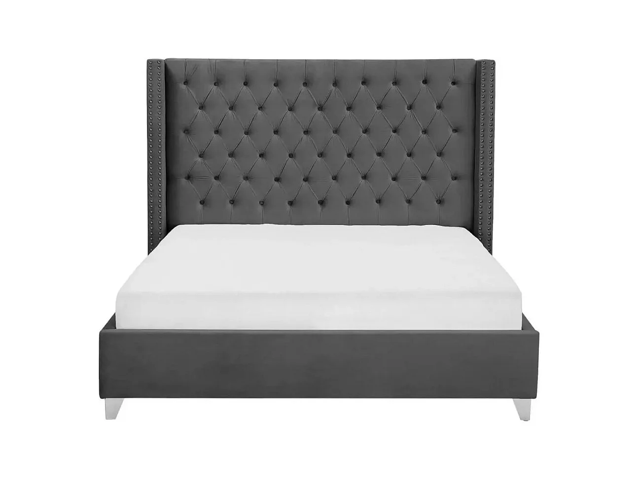 Lit double 180X200 cm PRINCESSE velours sommier inclus