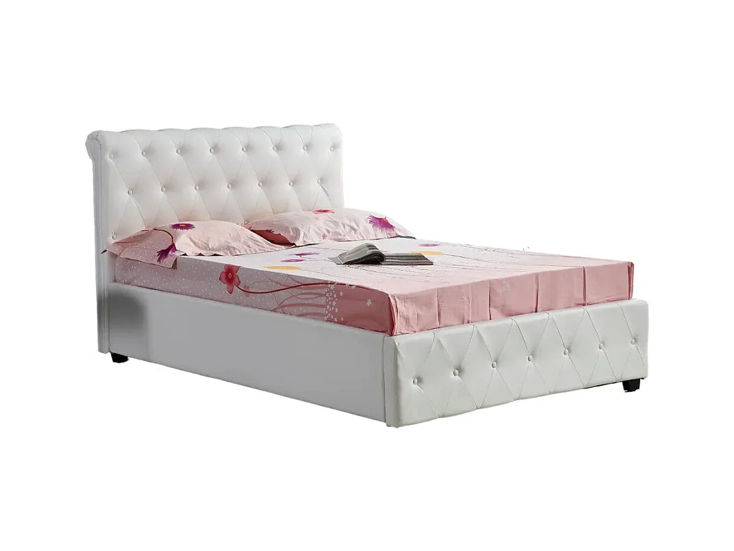Lit 2 places 160x200 cm COCTO simili cuir sommier inclus