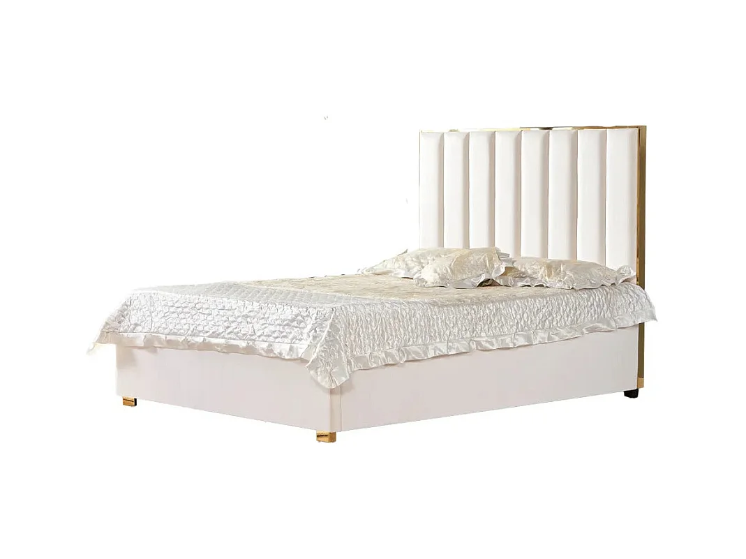 Lit 2 places 140x190 cm TONY velours sommier inclus