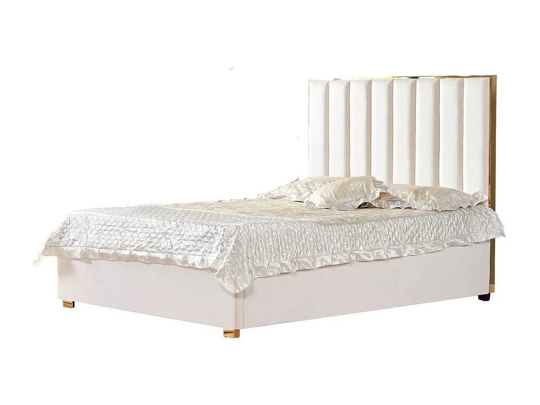 Lit 2 places 140x190 cm TONY velours sommier inclus