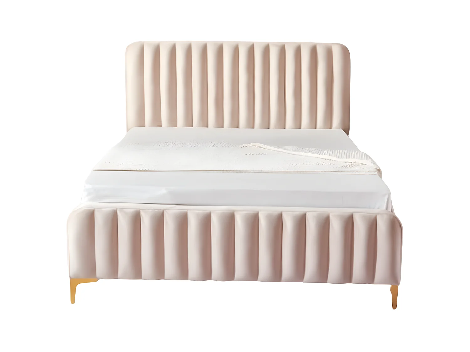 Lit 2 places 140x190 cm FAYE design velours sommier inclus