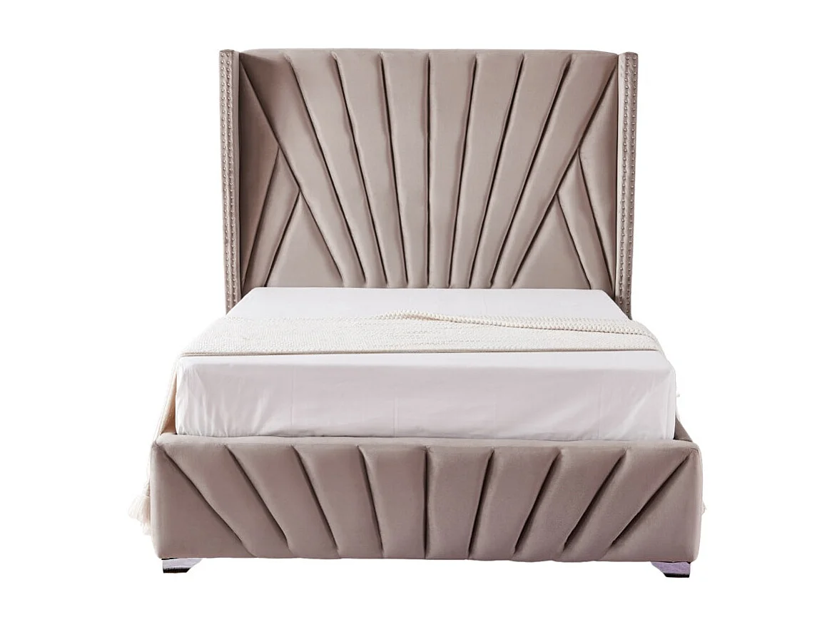 Lit 2 places 140x190 cm BONIFACIO Velours sommier intégré