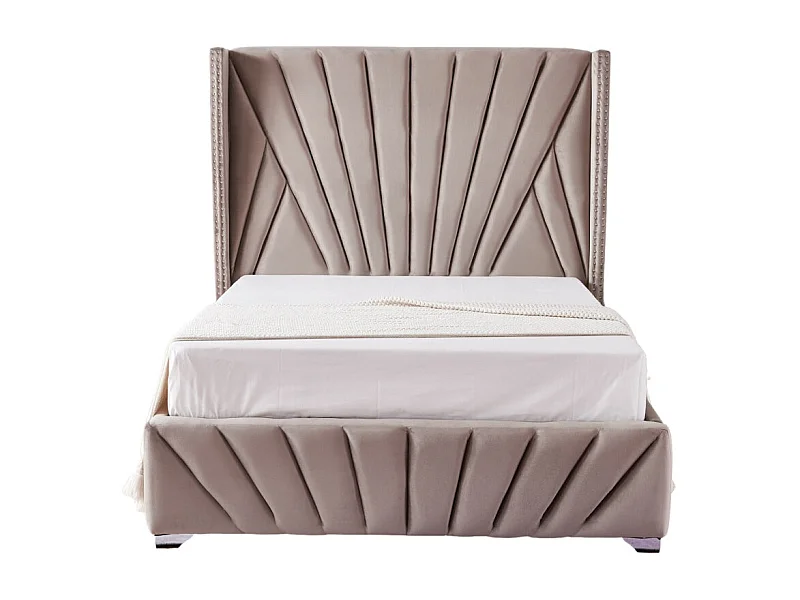 Lit 2 places 140x190 cm BONIFACIO Velours sommier intégré