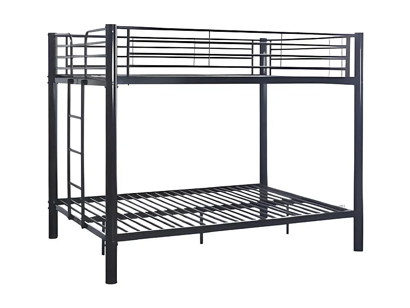 Lit superposé 4 places 2+2 COLOSSE 140x190 cm  Sommier inclus Noir