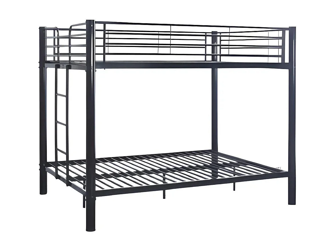 Lit superposé 4 places 2+2 COLOSSE 140x190 cm  Sommier inclus Noir