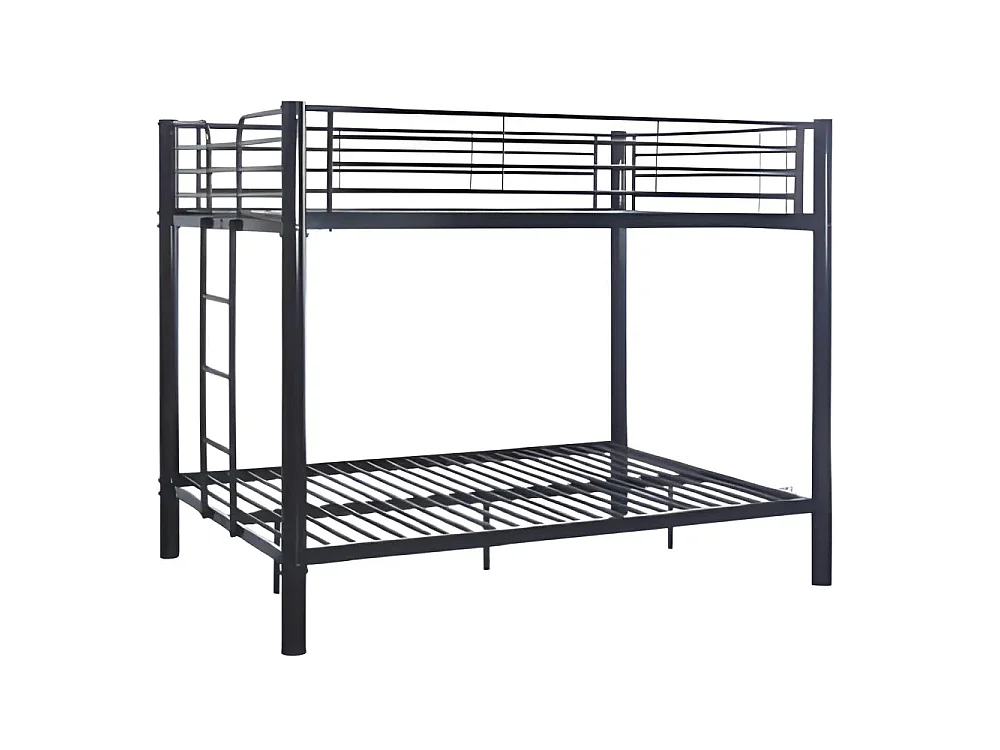Lit superposé 4 places 2+2 COLOSSE 140x190 cm  Sommier inclus Noir