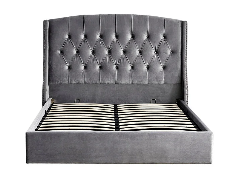 Lit Coffre 2 places 180x200 cm SULTAN velours sommier intégré