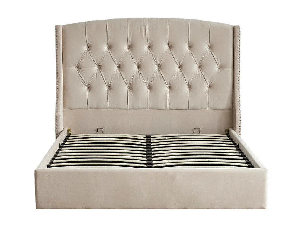 Lit Coffre 2 places 180x200 cm SULTAN velours sommier intégré