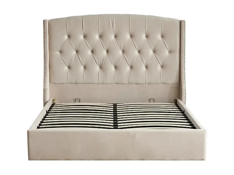 Lit Coffre 2 places 180x200 cm SULTAN velours sommier intégré