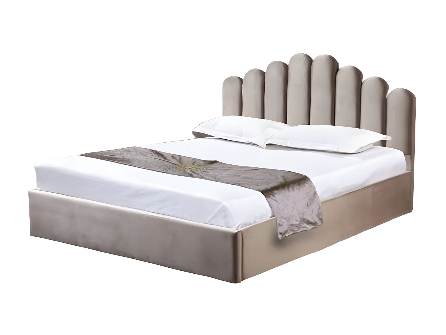 Lit coffre DOHA 2 places 160x200 cm moka sommier coffre intégré