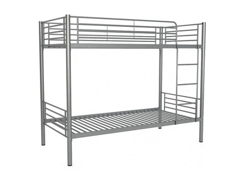 Lit superposé Séparable métal LUNA 1+1 90x190 cm sommier inclus gris