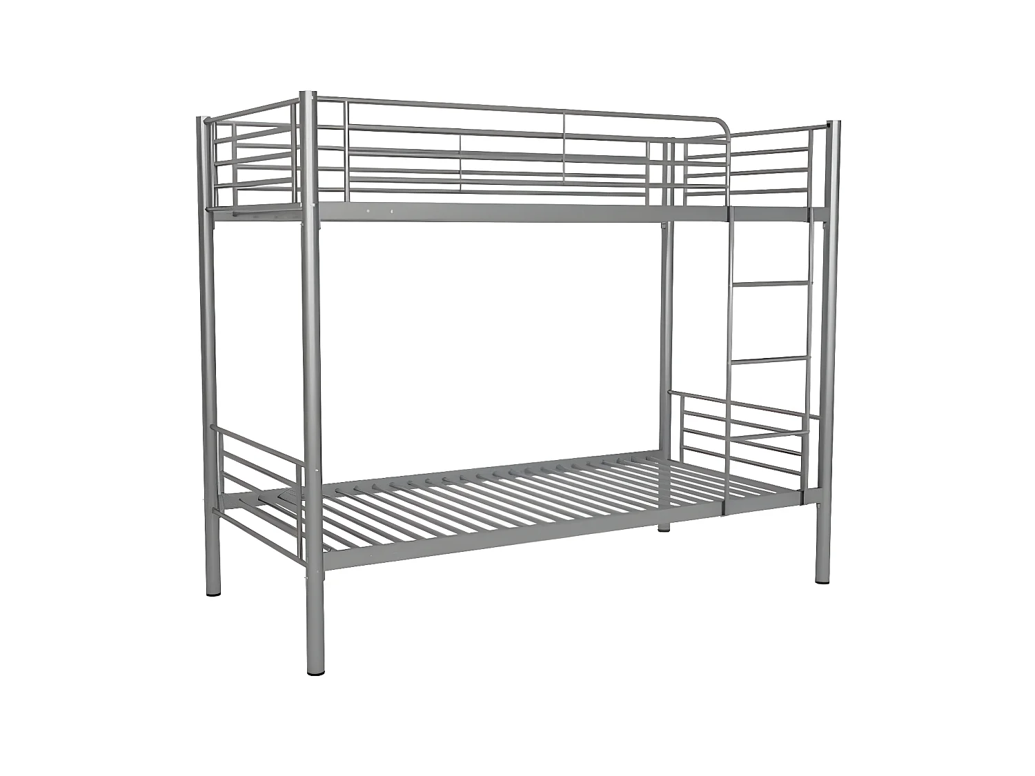 Lit superposé Séparable métal LUNA 1+1 90x190 cm sommier inclus gris