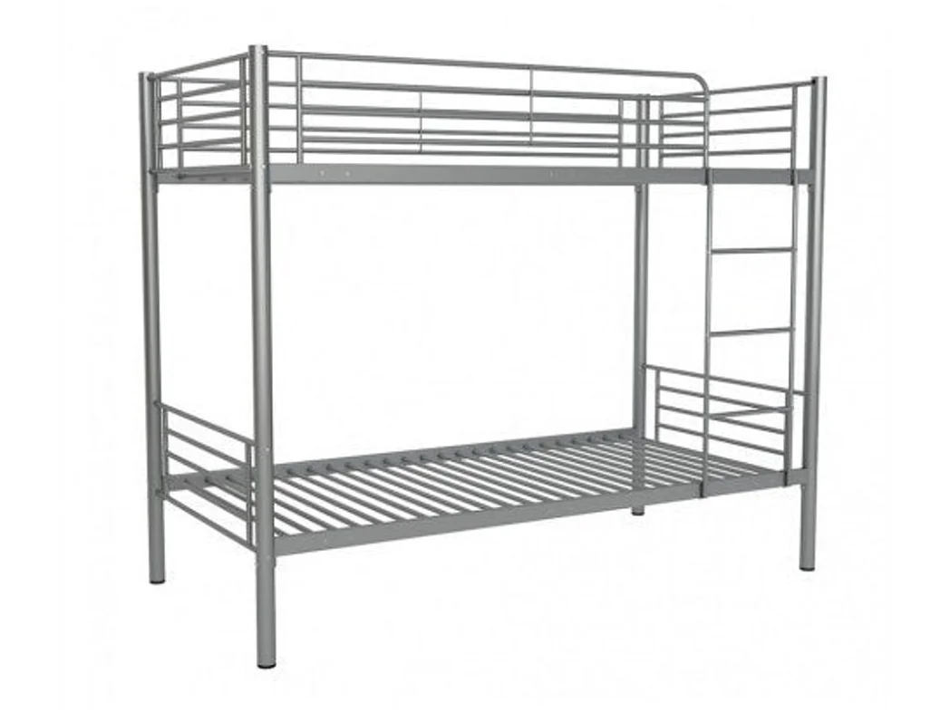 Lit superposé séparable métal 2 couchages 90x190 cm Gris LUNA
