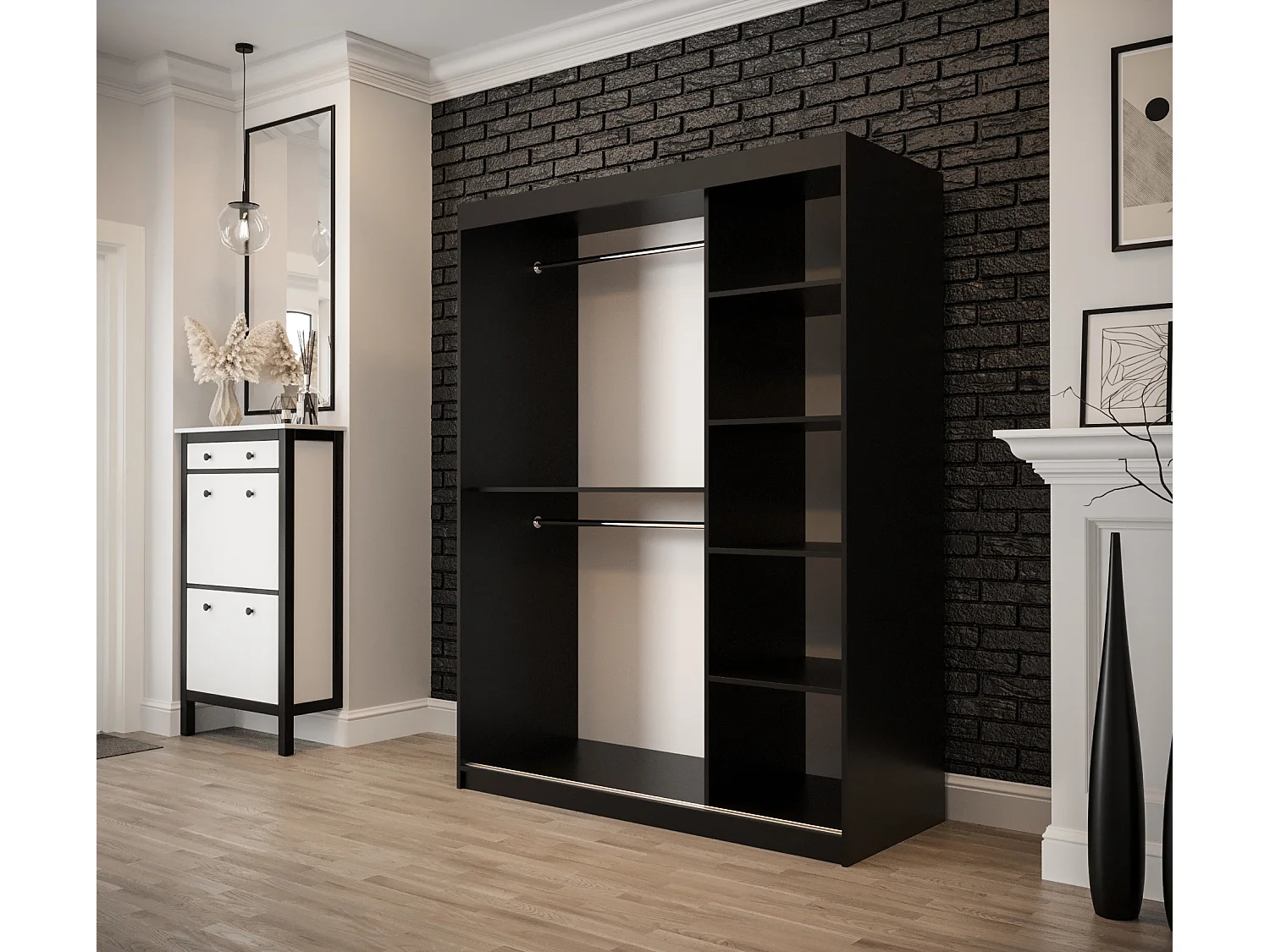 ARMOIRE OLD STYLE 1 À PORTES COULISSANTES 200/150/62 2 portes