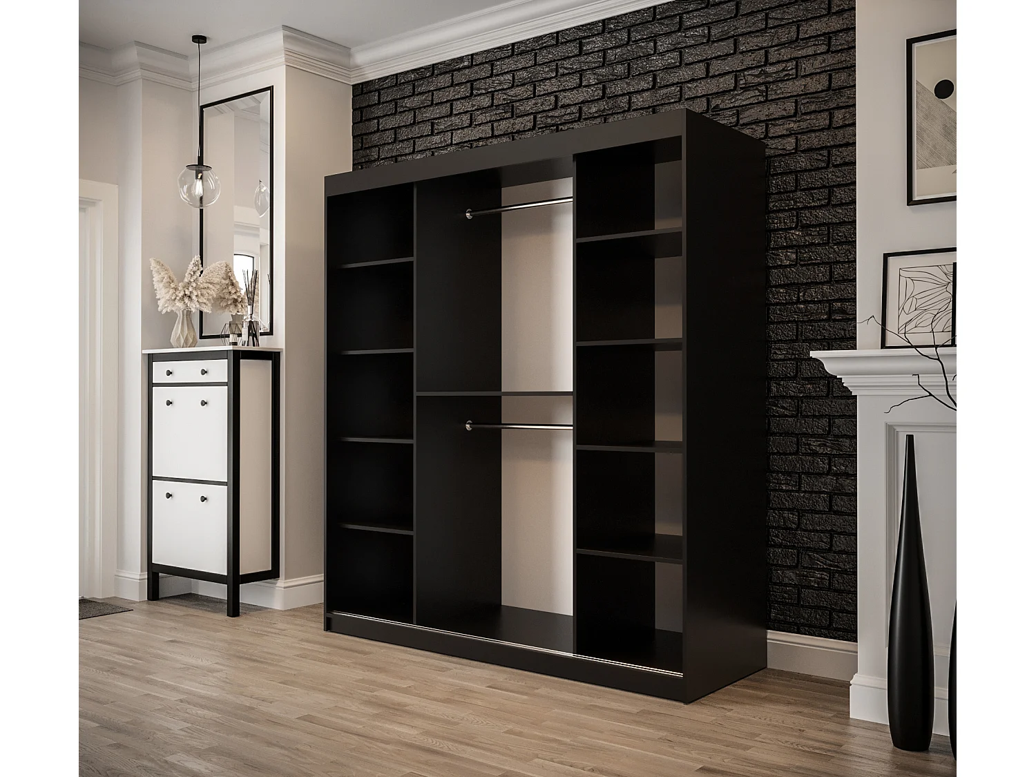 ARMOIRE OLD STYLE 1 À PORTES COULISSANTES 200/180/62 2 portes