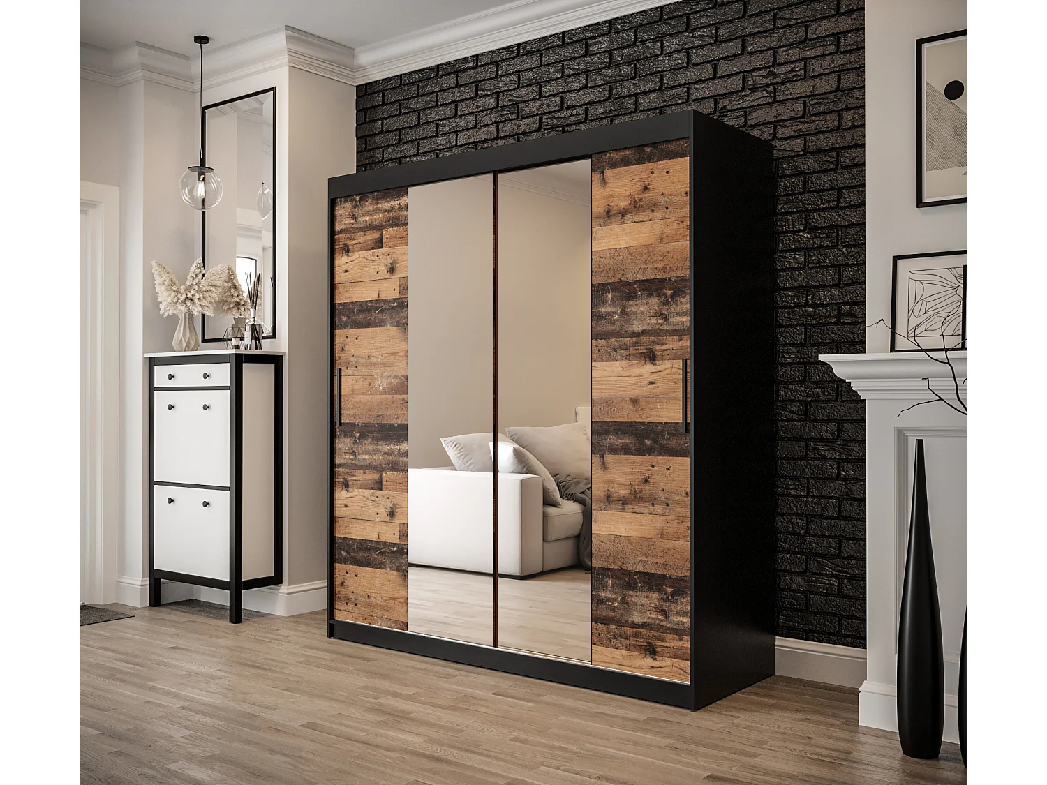 ARMOIRE OLD STYLE 1 À PORTES COULISSANTES 200/180/62 2 portes