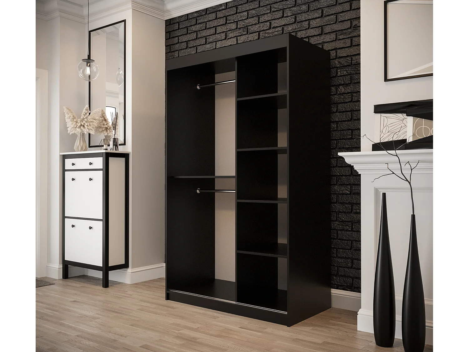 ARMOIRE OLD STYLE 2 À PORTES COULISSANTES 200/120/62 2 portes