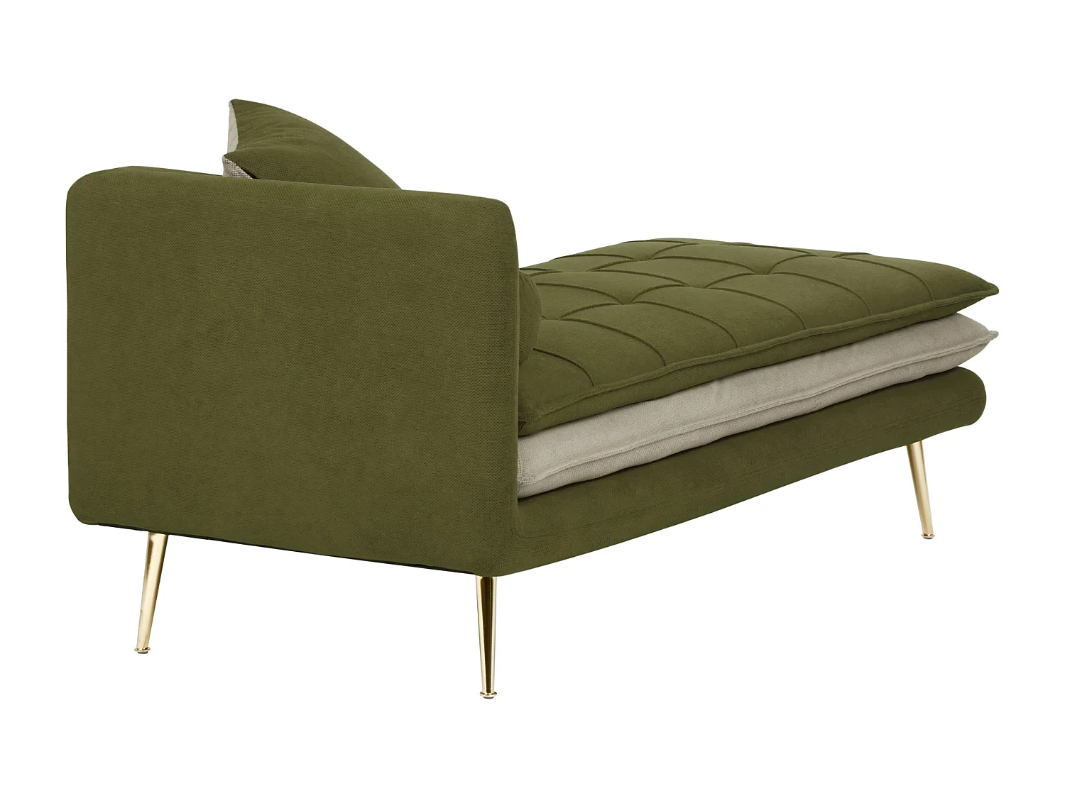 Chaise longue côté droite GONESSE Tissu Vert