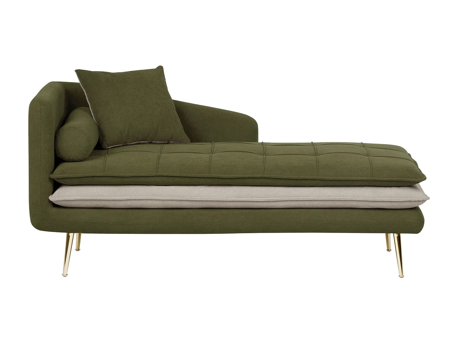 Linkszijdige chaise longue GONESSE Stof Groen