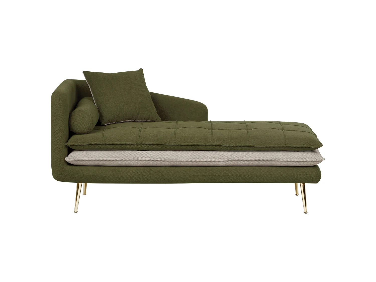 Linkszijdige chaise longue GONESSE Stof Groen
