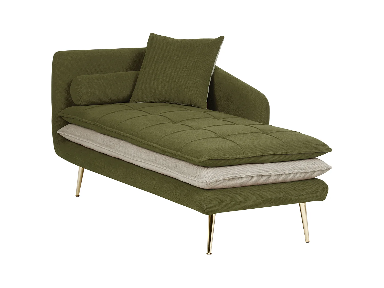 Linkszijdige chaise longue GONESSE Stof Groen
