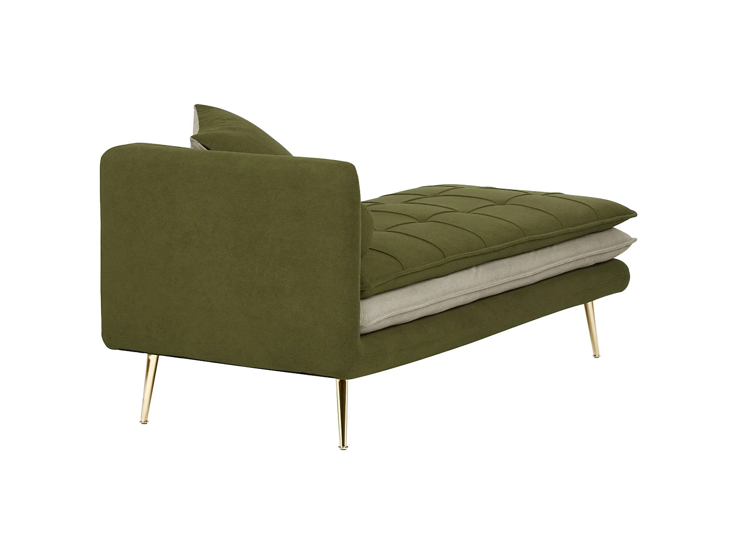 Linkszijdige chaise longue GONESSE Stof Groen