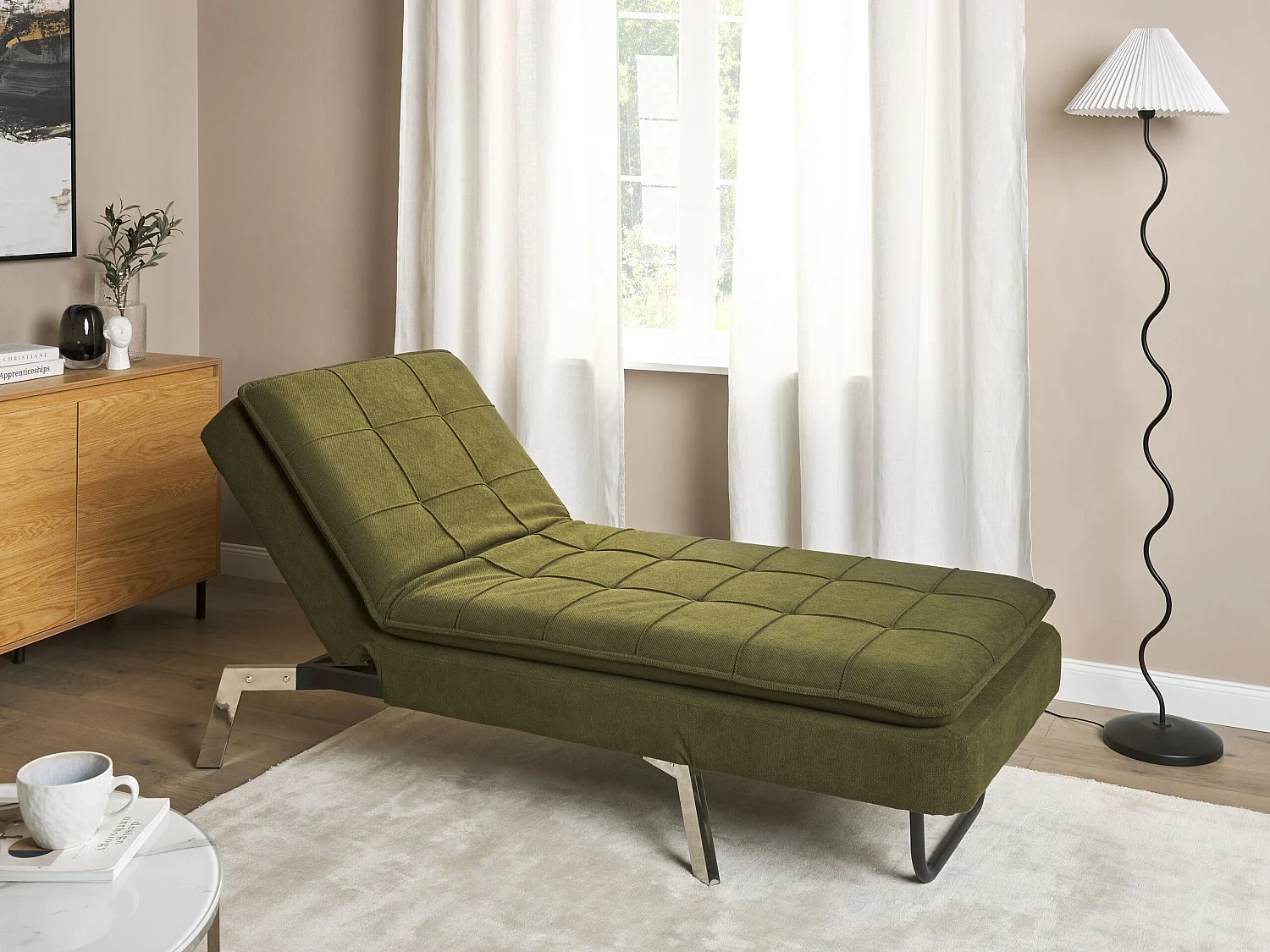 Chaise longue LOIRET Tecido Verde