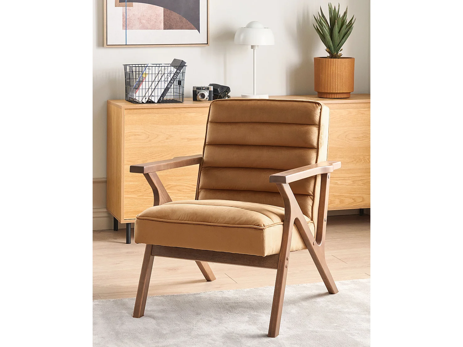 Fotel KISA Welur Brązowy