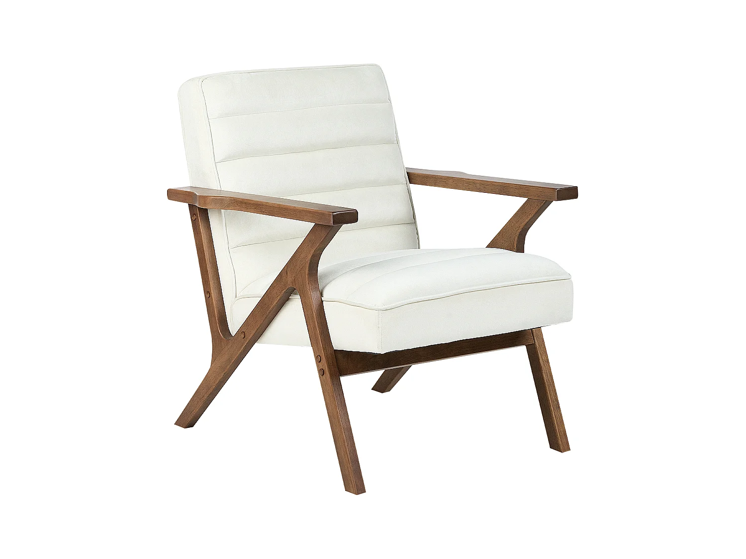 Fauteuil KISA Velours Blanc cassé