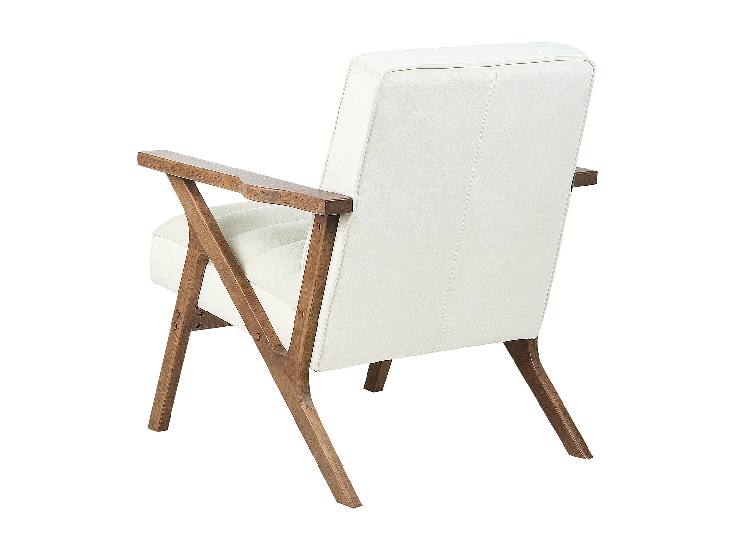 Fauteuil KISA Velours Blanc cassé