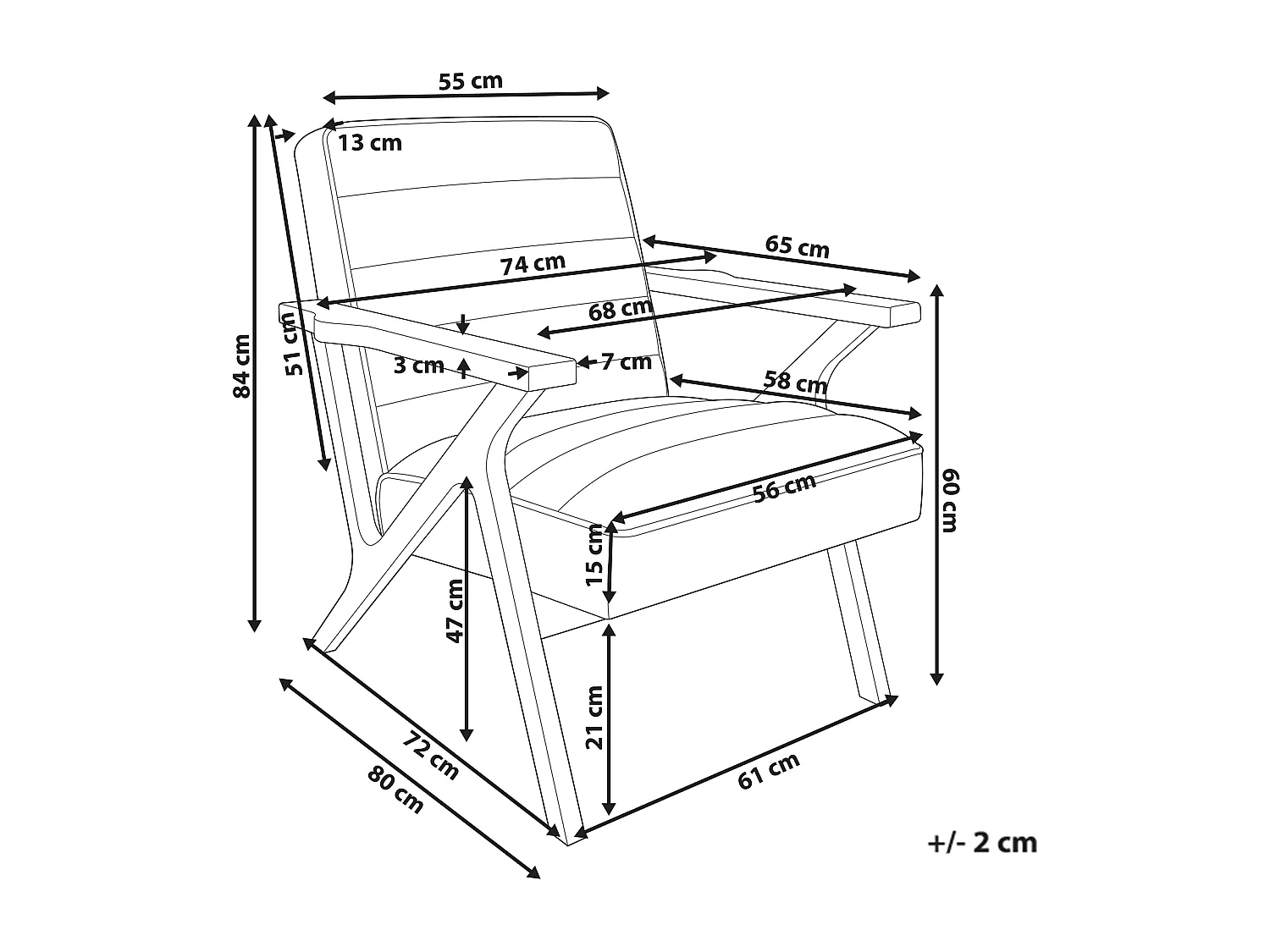 Poltrona KISA Veludo Branco creme