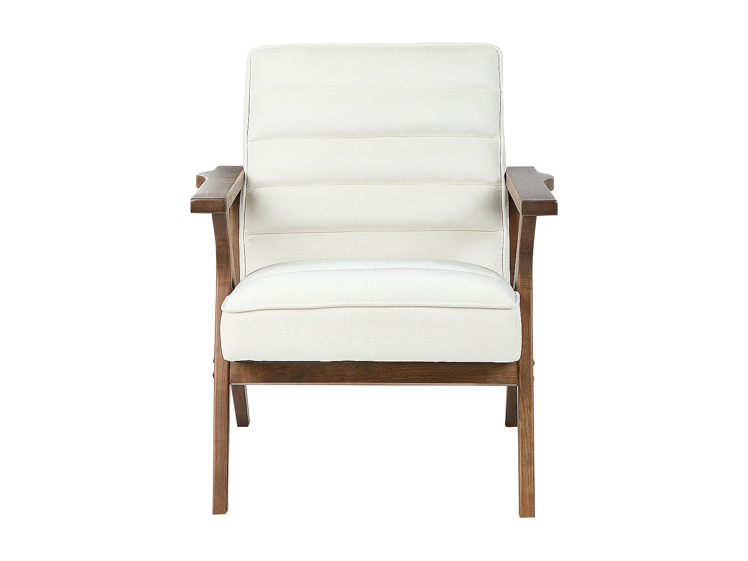 Fauteuil KISA Velours Blanc cassé