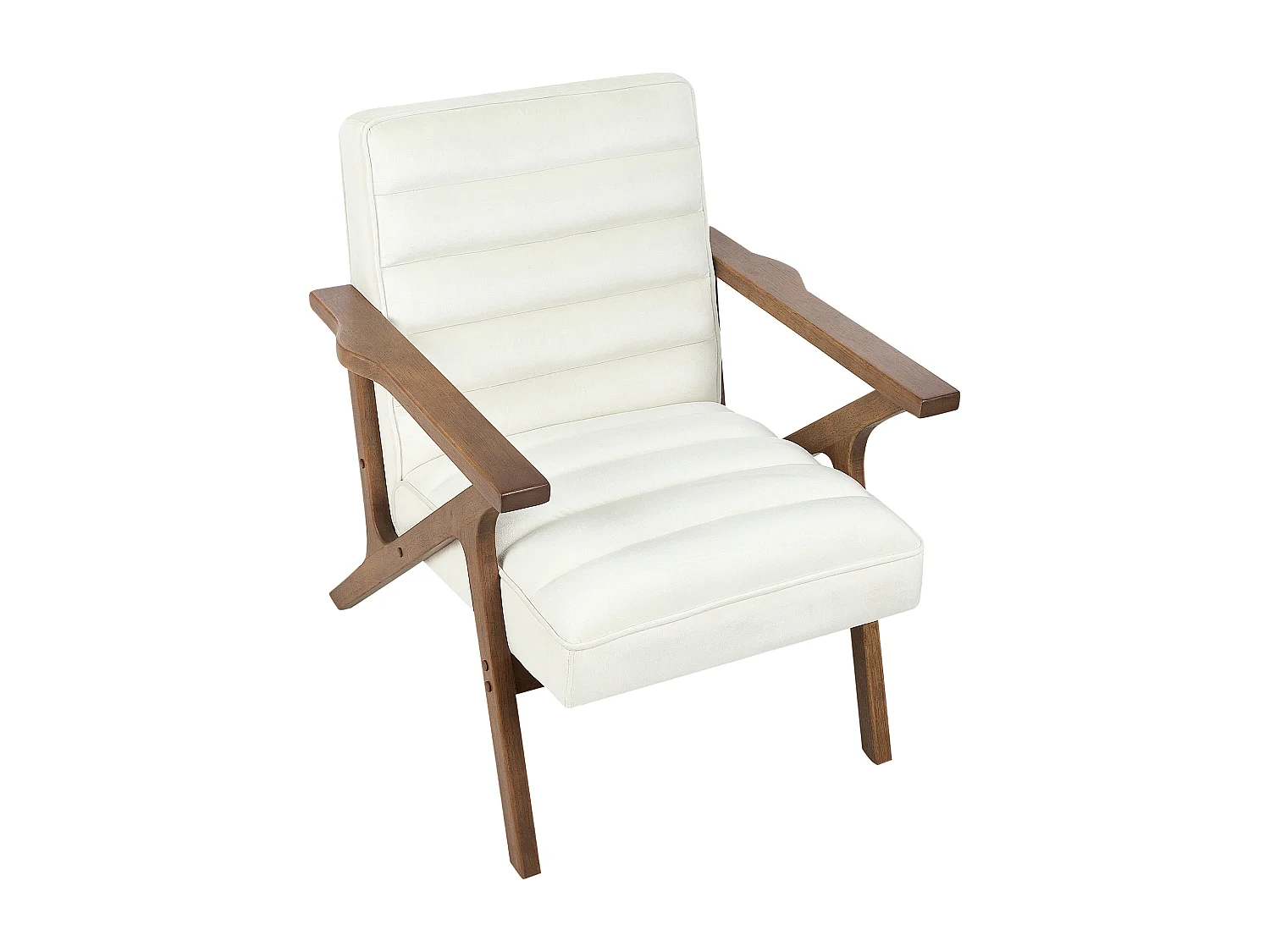 Fauteuil KISA Velours Blanc cassé