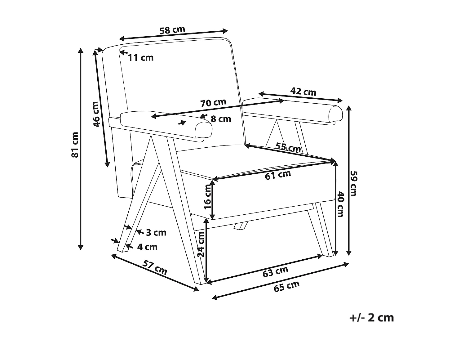 Fauteuil EVJE Tissu Beige clair