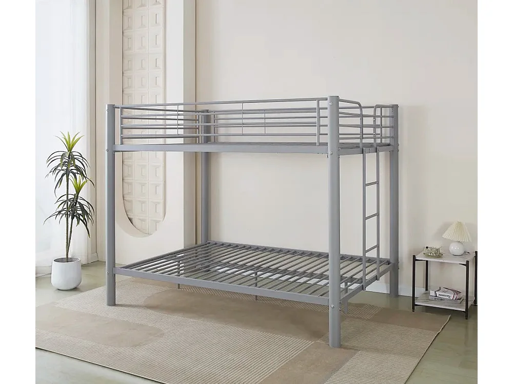 Lit double superposé 4 places 140x190 en acier TITAN, Gris