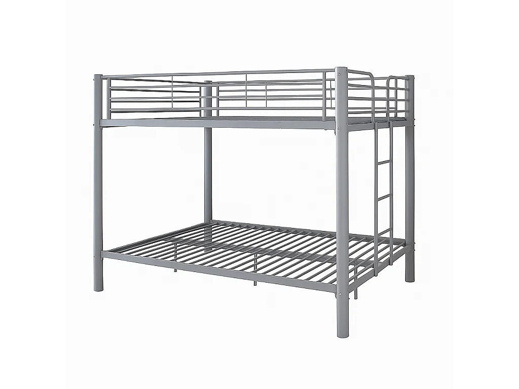 Lit double superposé 4 places 140x190 en acier TITAN, Gris